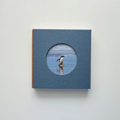 Notizbuch Flachbindung 15x15cm, eingelassenes Frontsujet