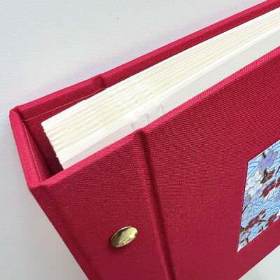 Geschraubtes, erweiterbares Fotoalbum, Leinenbezug, japanisches Papier